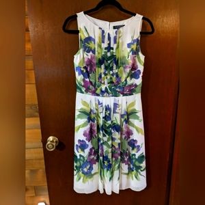 Lauren Ralph Lauren floral ivory dress, size 4